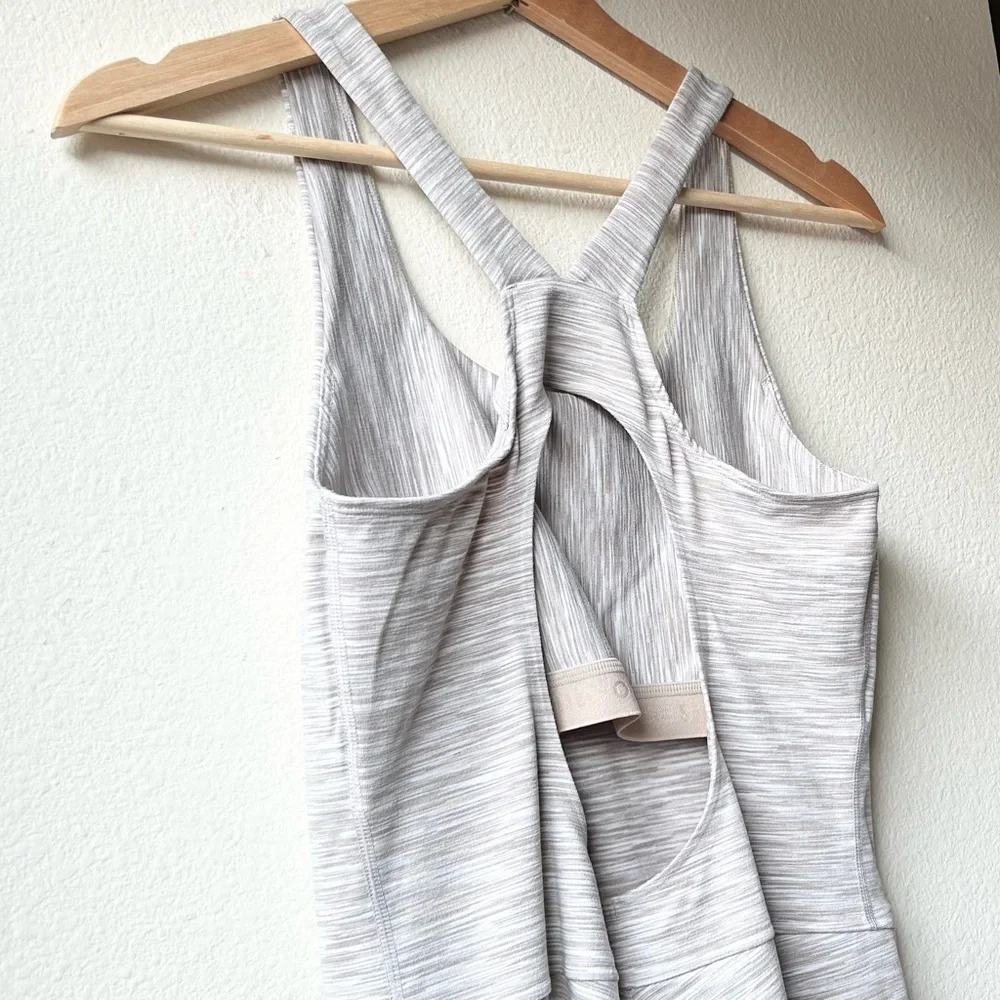 Outdoor Voices Heathered White tan freeform unitard bodysuit jumpsuit Sz M